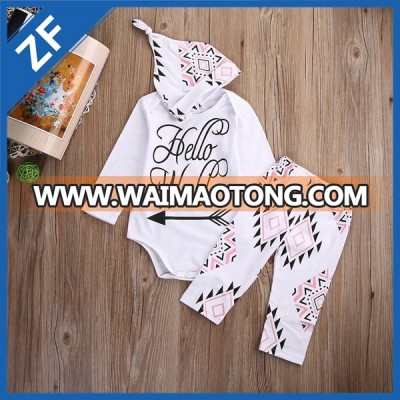 GG154A 100% cotton baby girl climbing romper set with good printing